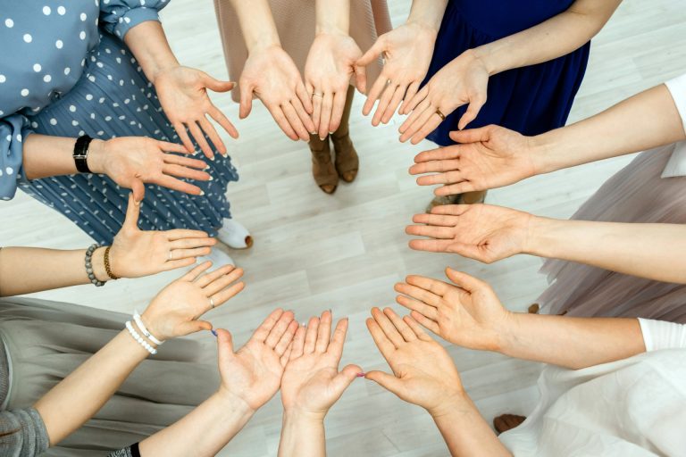 Reiki Play Day Group Circle of hands palms up