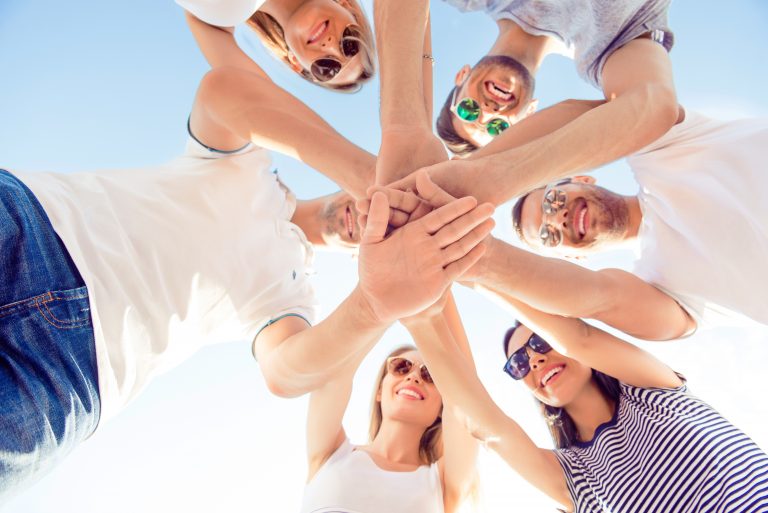 Reiki Share Friends Joining Hands group circle