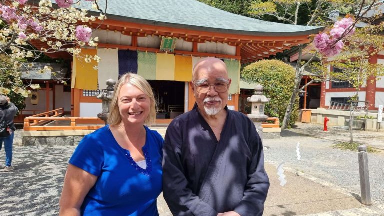 Hyakuten Inamoto and Diana Fels on Mount Kurama Japan Kyoto Reiki the Energy of the Universe